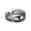 Animal Landscape Scene Reindeer Deer Stag Mountain Range Ring Engraved Flat Tungsten Ring - 4mm - 12mm - Larson Jewelers