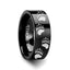 Animal Track Bear Paw Print Engraved Ring Black Tungsten Ring Polished - 4mm - 12mm - Larson Jewelers