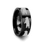 Bear Print Ring Engraved Flat Black Tungsten Ring - 4mm - 12mm - Larson Jewelers