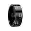 Animal Track Deer Print Ring Engraved Flat Black Tungsten Ring - 4mm - 12mm - Larson Jewelers