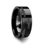 Salmon Fish Sea Print Pattern Ring Engraved Flat Black Tungsten Ring - 4mm - 12mm - Larson Jewelers