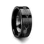 Fawn Deer Elk Print Ring Engraved Flat Black Tungsten Ring - 4mm - 12mm - Larson Jewelers