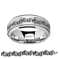 Spinning Engraved Mountain Range Tungsten Carbide Spinner Wedding Band - 8mm - Larson Jewelers