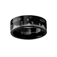 Engraved Super Mario Bros Pixel Level Game Black Tungsten Ring - 4mm - 12mm - Larson Jewelers