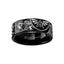 Engraved Zelda Mosaic Ocarina Links Master Sword & Shield Majora Black Tungsten Ring Flat Polished - 4mm - 12mm - Larson Jewelers