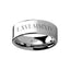 Roman Numeral Date Engraved Flat Tungsten Ring Polished - 4mm - 12mm - Larson Jewelers