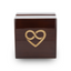 Combined Heart and Infinity Symbol Engraved Chocolate Dark Wood Personalized Wooden Wedding Ring Box