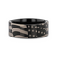 U.S. Flag Patriot Engraved Polished Flat Pipe Cut Black Tungsten Ring - 6mm - 12mm