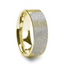 14k Fingerprint Ring Yellow Gold Engraved Flat Brushed Band - 4mm - 8mm