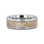 MESOZOIC Men’s Tungsten Flat Beveled Wedding Ring with White Dinosaur Bone Inlay - 4mm or 8mm