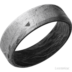 Meteorite with None Finish and Forged Carbon Fiber - 7MM - Larson Jewelers