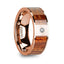 NIKIAS Men’s Polished 14k Rose Gold Wedding Band with Mahogany Wood Inlay & Diamond - 8mm - Larson Jewelers