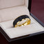 GASTON Gold Plated Tungsten Polished Beveled Ring with Brushed Black Center - 6mm 8mm