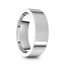 14k White Gold Men's Flat Ring with Polished Finish - 5mm - 10mm