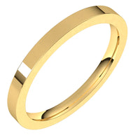 14k Yellow Gold Women's Flat Ring with Polished Finish - 2mm - 4mm