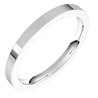 14k White Gold Women's Flat Ring with Polished Finish - 2mm - 4mm