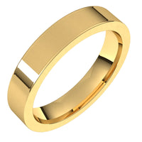 14k Yellow Gold Women's Flat Ring with Polished Finish - 2mm - 4mm