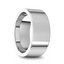 14k White Gold Men's Flat Ring with Polished Finish - 5mm - 10mm