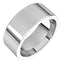 14k White Gold Men's Flat Ring with Polished Finish - 5mm - 10mm