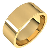 14k Yellow Gold Men's Flat Ring with Polished Finish - 5mm - 10mm