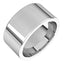 14k White Gold Men's Flat Ring with Polished Finish - 5mm - 10mm