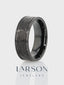 JOINER Hammered Finish Center Black Tungsten Carbide Wedding Band with Dual Offset Grooves and Polished Edges - 6mm or 8mm