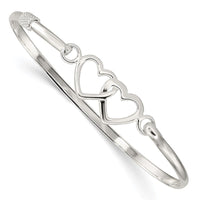 Sterling Silver Polished Heart Bangle - Larson Jewelers