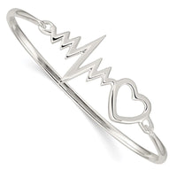 Sterling Silver Heartbeat Hinged Bangle - Larson Jewelers