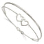 Sterling Silver Polished Double Heart and Bangle - Larson Jewelers