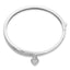 Sterling Silver Rhodium-plated CZ Heart Dangle Hinged Bangle - Larson Jewelers