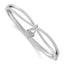 Sterling Silver Rhodium-plated CZ Heart Dangle Hinged Bangle - Larson Jewelers