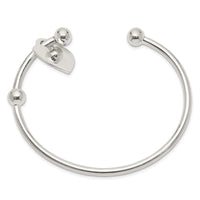 Sterling Silver 3mm Heart Bangle Bracelet - Larson Jewelers