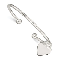 Sterling Silver 3mm Heart Bangle Bracelet - Larson Jewelers