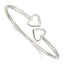 Sterling Silver Polished Heart Bangle - Larson Jewelers