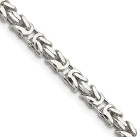 Sterling Silver 5mm Byzantine Chain Necklace