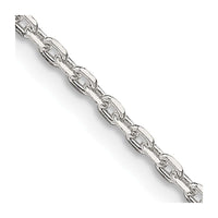 Sterling Silver 2mm Beveled Oval Cable Chain w/4in ext.