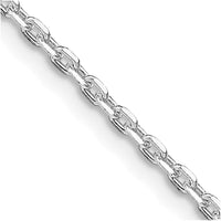 Sterling Silver Rhodium-plated 2mm Beveled Oval Cable Chain