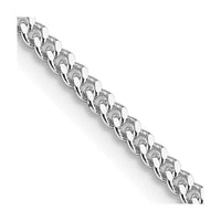 Sterling Silver Rhodium-plated 2mm Curb Chain Necklace