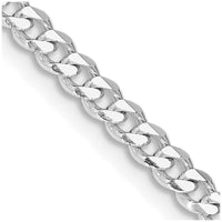 Sterling Silver Rhodium-plated 3.5mm Curb Chain Necklace