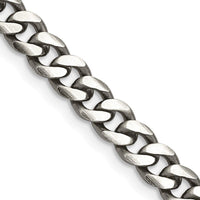 Sterling Silver Antiqued 6mm Curb Chain Necklace