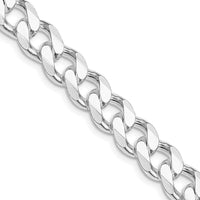 Sterling Silver Rhodium-plated 9mm Curb Chain Necklace