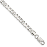 Sterling Silver 5.65mm Concave Beveled Curb Chain Bracelet