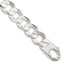 Sterling Silver 15.75mm Concave Beveled Curb Chain Bracelet