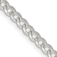 Sterling Silver 4mm Pav Curb Chain Necklace