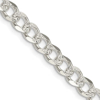 Sterling Silver 5.5mm Pav‚ Curb Chain Necklace