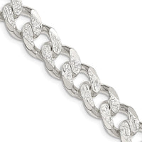 Sterling Silver 10.5mm Pav‚ Curb Chain Necklace