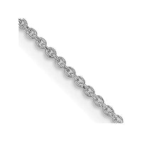 Sterling Silver Rhodium-plated 1mm Cable Chain w/4in ext.