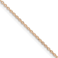 Sterling Silver 1.25mm Cable Chain Necklace w/ Rose Gold Plated