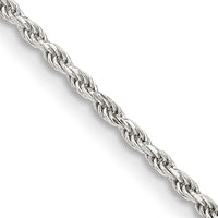 Sterling Silver 1.7mm Diamond-cut Rope Chain Necklace