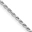 Sterling Silver Rhodium-plated 1.7mm Diamond-cut Rope Chain Necklace